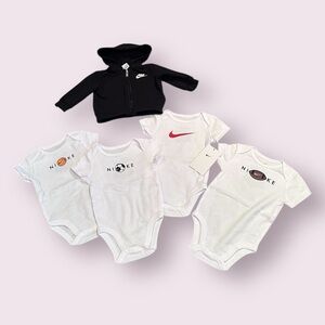 Nike Baby Sport Theme Onsie Set Of Body Suits With Hoodie And Pants
